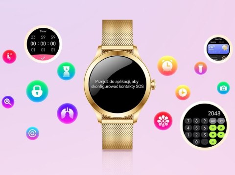 Smartwatch Gravity Różowo Złoty 2 Paski GT25-1 PRO