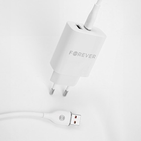 Forever kabel USB - USB-C 1,0 m 6A biały