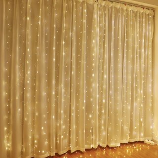 Kurtyna Ledowa (300 lampek LED) 3m x 3m WARM WHITE / CIEPŁY BIAŁY