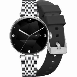 Smartwatch Gravity Srebrno Czarny 2 Paski GT26-9