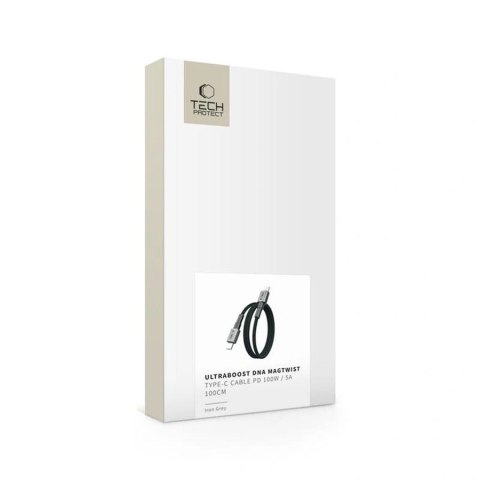 TECH-PROTECT KABEL ULTRABOOST 100W 5A DNA MAGTWIST USB-C/USB-C 1M BLACK