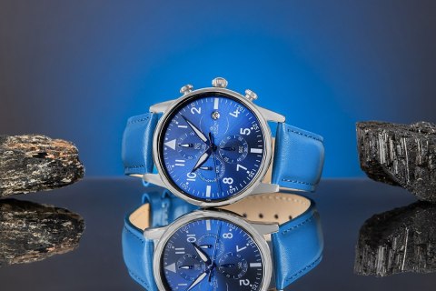 Zegarek Męski Giewont Chronograph Sapphire Niebieski GW5630-A5