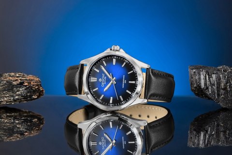 Zegarek Męski Giewont Elegance Sapphire Czarno Niebieski GW5160-A3