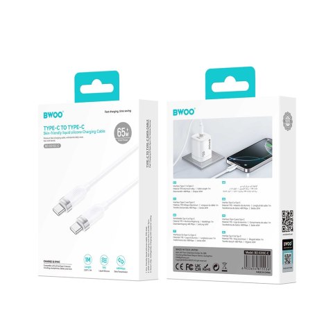 BWOO kabel 100W USB-C/USB-C 1m biały