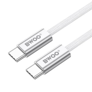 BWOO kabel pleciony 240W USB-C/USB-C BO-X317C-C 1m biały