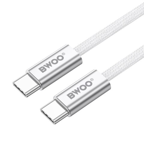 BWOO kabel pleciony 240W USB-C/USB-C BO-X317C-C 1m biały