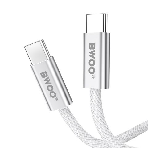 BWOO kabel pleciony 240W USB-C/USB-C BO-X317C-C 1m biały
