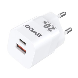 BWOO ładowarka sieciowa PD CDA156 2x USB-C 1x USB 20W biała