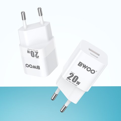 BWOO ładowarka sieciowa PD CDA156 2x USB-C 1x USB 20W biała
