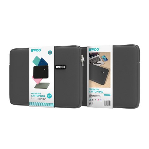 BWOO laptop bag size 15cal szara