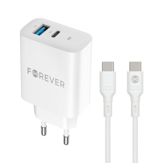 Forever ładowarka sieciowa PD TC-07-30AC 30W 1xUSB-C 1xUSB + kabel USB-C/USB-C 60W
