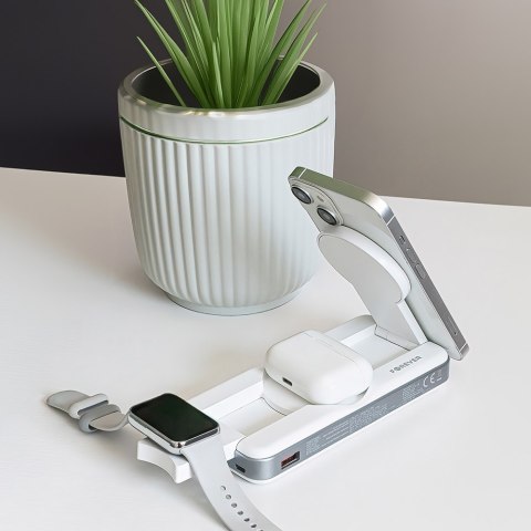 Forever powerbank bezprzewodowy 3w1 MATB-300 10000 mAh biały