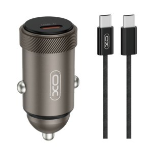 XO ładowarka samochodowa CC70 PD 30W 1xUSB-C CZARNA + KABEL USB-C/USB-C