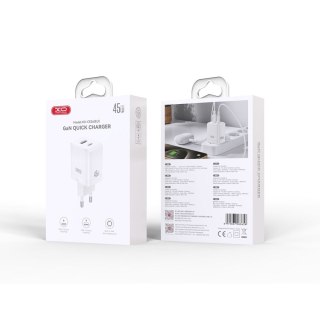 XO ładowarka sieciowa CE36 PD 45W 1xUSB-C 1xUSB BIAŁA
