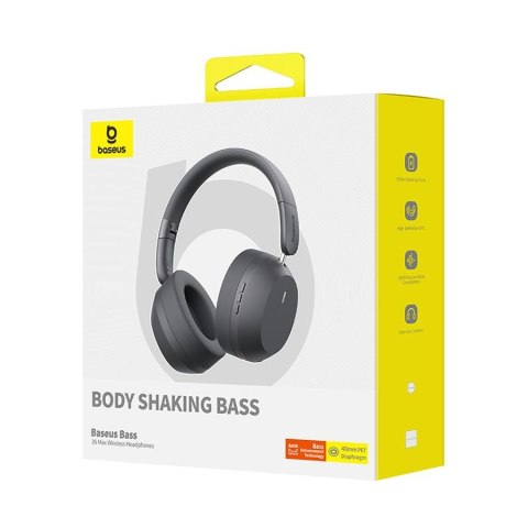 S LUCHAWKI BASEUS BASS 35 MAX WIRELESS HEAPHONES GREY
