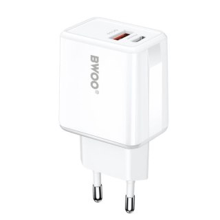 BWOO ładowarka sieciowa CDA182 QC 38W USB USB-C biały + kabel USB-C 1m