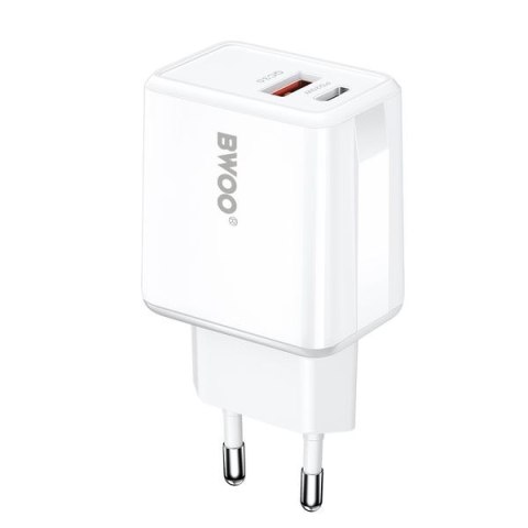 BWOO ładowarka sieciowa CDA182 QC 38W USB USB-C biały + kabel USB-C 1m