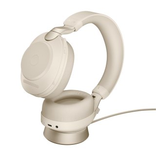 Słuchawki nauszne bezprzewodowe Jabra Evolve2 85 UC Stereo Link380a, beige + stand
