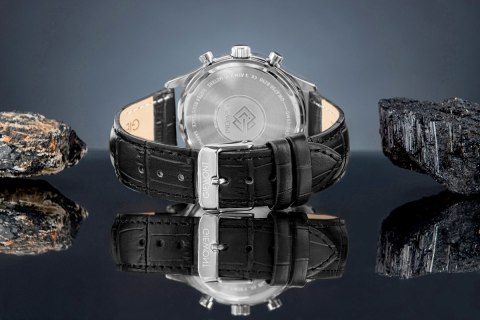 Zegarek Męski Giewont Chronograph Sapphire Czarno Srebrny GW6310-A2