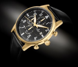 Zegarek Męski Giewont Chronograph Sapphire Czarno Złoty GW5630-A4