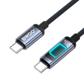 BWOO kabel Pleciony X324CC PD 60W 1m USB-C/USB-C z podświetleniem
