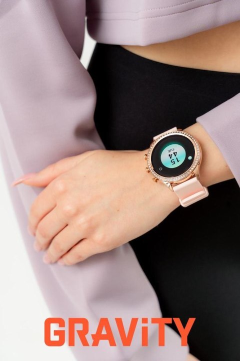 SMARTWATCH DAMSKI GRAVITY GT5-5 - DODATKOWY PASEK (sg043e)