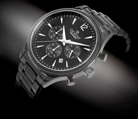 Zegarek Męski Giewont Chronograph Sapphire Czarny GW6310-B1