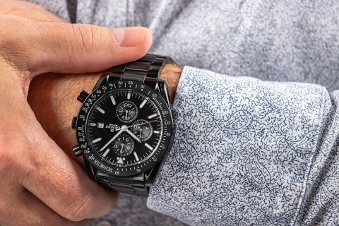 Zegarek Męski Giewont Chronograph Sapphire Czarny GW8720-B1