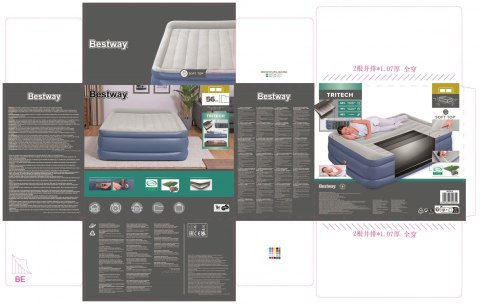 Dmuchany materac Podwójny Bestway 67614 / 23 Niebieski Biały Unisex