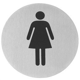 Tabliczka informacyjna samoprzylepna na drzwi WC WOMEN stal nierdzewna śr. 75mm - Hendi 663615 Hendi