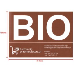 Naklejka nalepka BIO na kosz śmietnik kubeł kontener na bioodpady odpady spożywcze GSG24