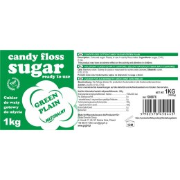 Kolorowy cukier do waty cukrowej zielony naturalny smak waty cukrowej 1kg GSG24