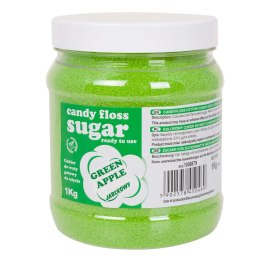 Kolorowy cukier do waty cukrowej zielony o smaku jabłkowym 1kg GSG24