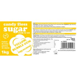 Kolorowy cukier do waty cukrowej żółty o smaku gumy balonowej 1kg GSG24