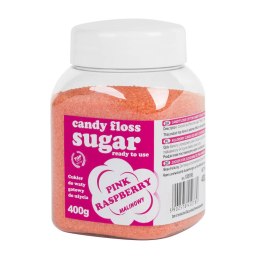 Kolorowy cukier do waty cukrowej różowy o smaku malinowym 400g GSG24