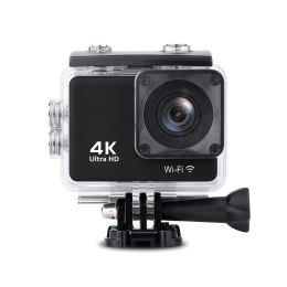 Kamera sportowa 4K Full HD Wi-Fi 16Mpx wodoodporna szerokokątna + akcesoria czarna HURTEL