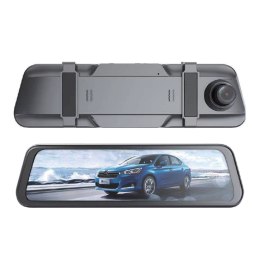 Wideorejestrator samochodowy na lusterko wsteczne Full HD G-sensor z kamerą cofania szary HURTEL