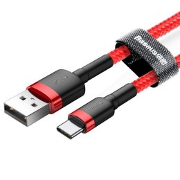 Kabel Baseus Cafule CATKLF-C09 (USB 2.0 - USB typu C ; 2m; kolor czarno-czerwony) Baseus