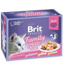 BRIT Premium Cat Pouch Jelly Fillet Family Plate - mokra karma dla kota - 12 x 85 g Brit