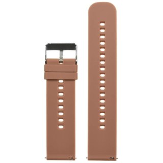Pasek gumowy do zegarka U27 - brązowy/srebrny - 18mm