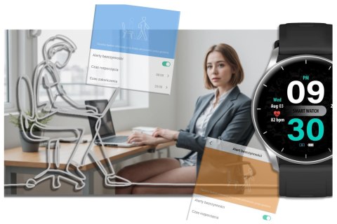 SMARTWATCH UNISEX GRAVITY GT2-6 - ROZMOWY BLUETOOTH, WŁASNE TARCZE (sg019f)