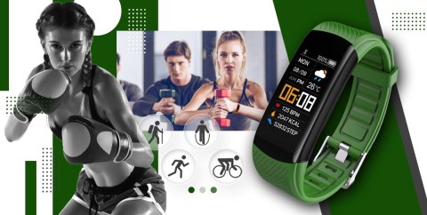 Smartwatch GIEWONT Czarno Zielony 2 Paski GW200-5