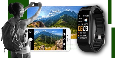Smartwatch GIEWONT Czarno Zielony 2 Paski GW200-5