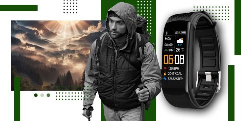 Smartwatch GIEWONT Czarno Zielony 2 Paski GW200-5