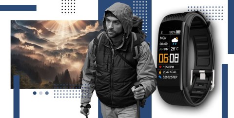 Smartwatch GIEWONT Czarno Granatowy 2 Paski GW200-6
