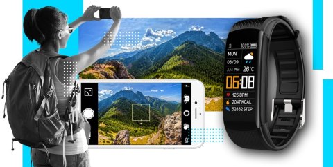 Smartwatch GIEWONT Czarno Niebieski 2 Paski GW200-7