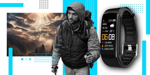 Smartwatch GIEWONT Czarno Niebieski 2 Paski GW200-7