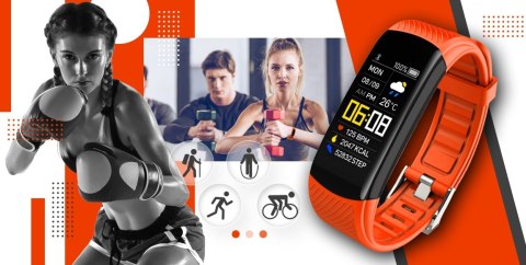 Smartwatch GIEWONT Czarno Pomarańczowy 2 Paski GW200-9
