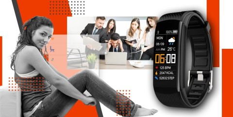 Smartwatch GIEWONT Czarno Pomarańczowy 2 Paski GW200-9