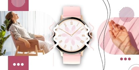 Smartwatch Damski GIEWONT Różowe Złoto Czarny GW330-4